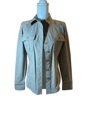 Anatomie Travel Wear Light Sage Utility Button-Up Top